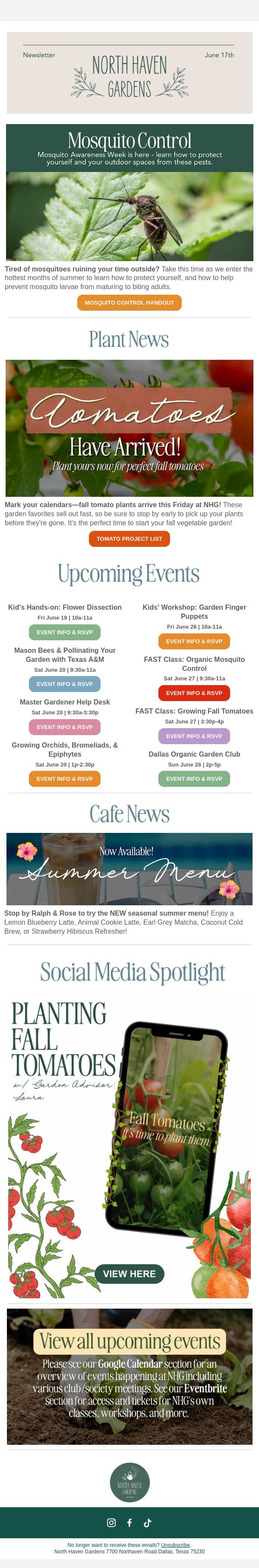 Fall Tomatoes Have ARRIVED! 🍅 email from North Haven Gardens screenshot