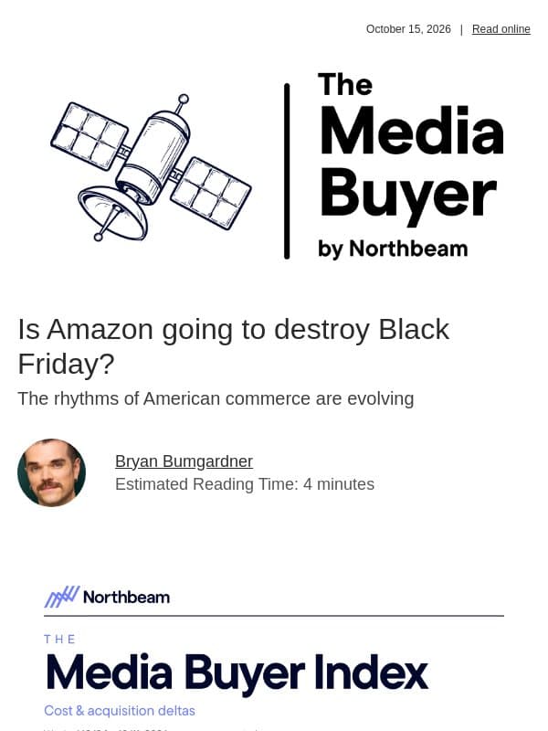 Is Amazon going to destroy Black Friday? email from Northbeam