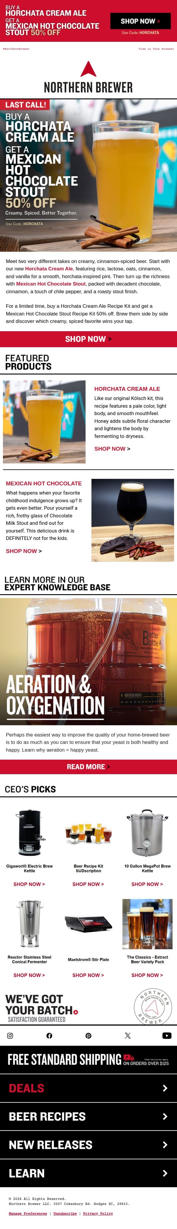 A Sweet New Brew Deserves a Spicy Sidekick🌶️ email from Northern Brewer screenshot
