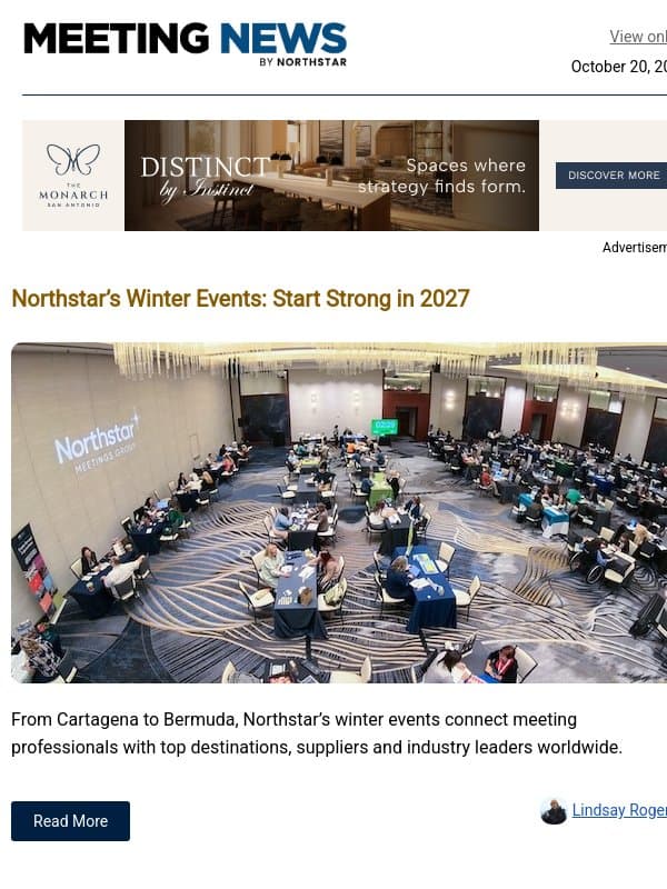The Challenge of Rising Costs | Northstar's 2027 Events email from Northstar Meetings Group