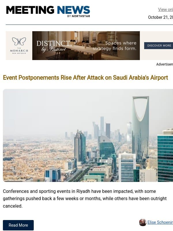 Saudi Events Cancel After Attack | Visit Pensacola's New CEO email from Northstar Meetings Group