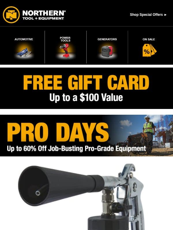Shop Pro Days | Up to 60% Off Pro-Grade Equipment email from NorthStar