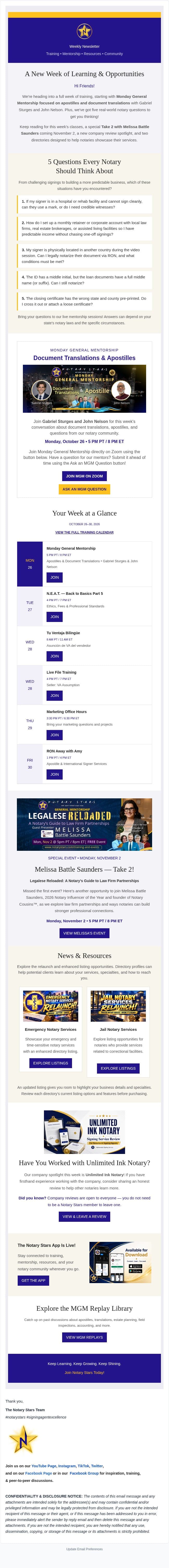 🌟 This Week at Notary Stars: Apostilles, Translations & New Opportunities! email from Notary Stars screenshot