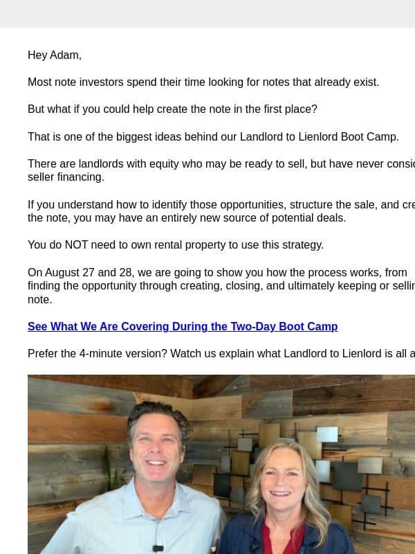 Where will your next note come from? email from Note Investor