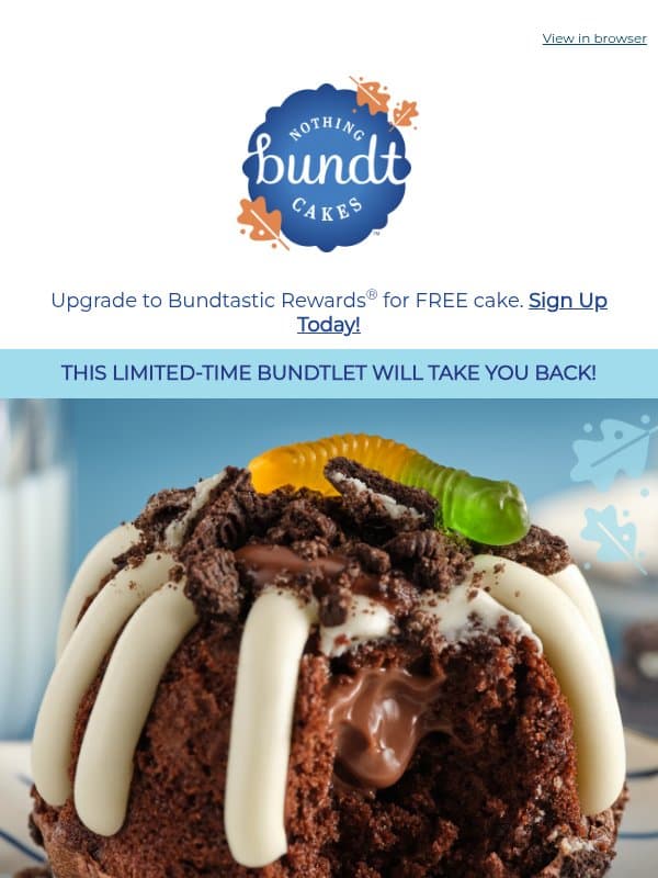 ๐จTRY NOW: OREOยฎ Dirt Cake email from Nothing Bundt Cakes