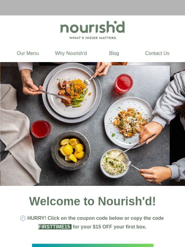 🧑🍳 Welcome to a Healthier you! email from Nourish'd