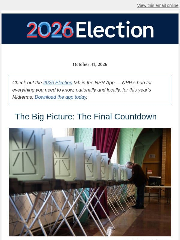 What to watch on election night email from NPR