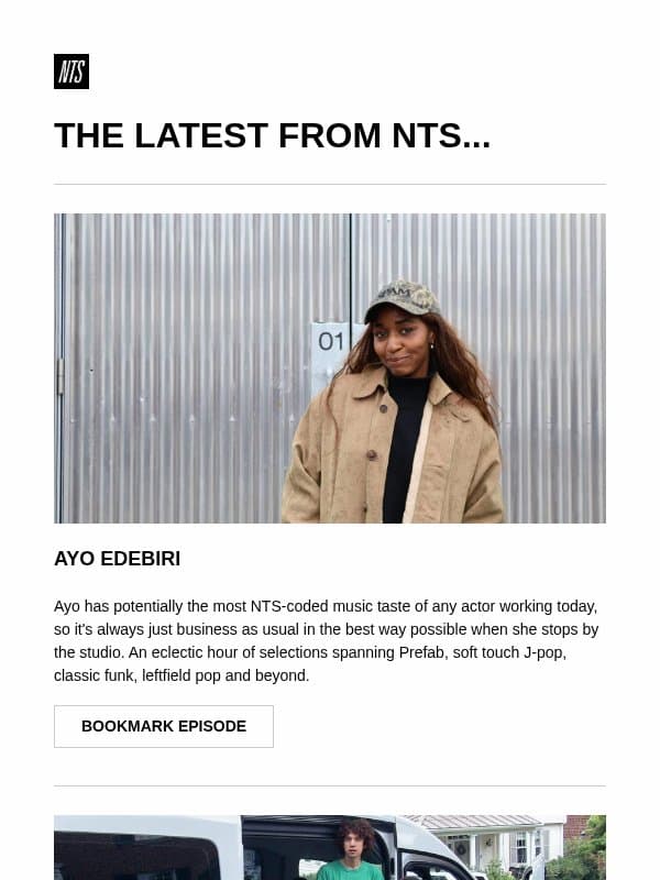 Latest from NTS email from NTS Radio