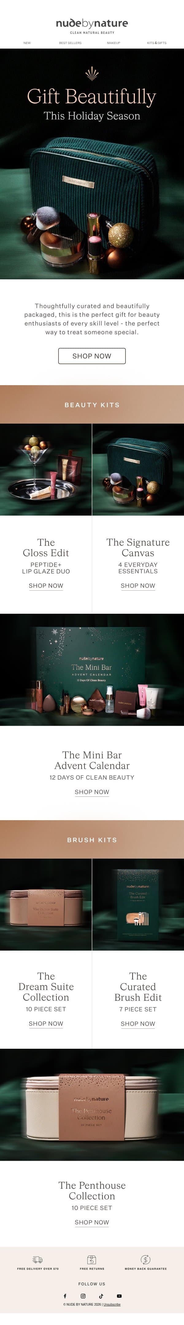 Give Beautifully This Holiday Season ✨ email from Nude by Nature screenshot