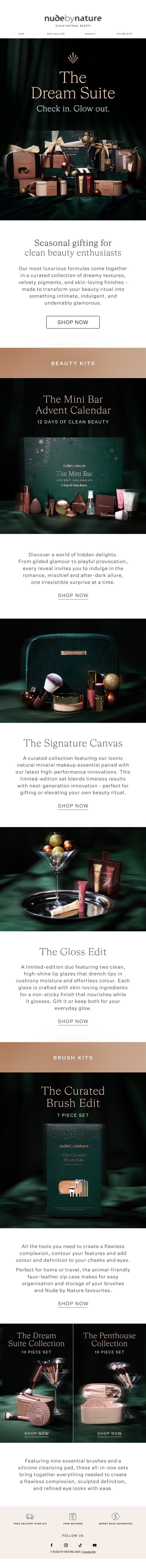 NEW 🤎 Limited Edition Holiday Collection email from Nude by Nature screenshot