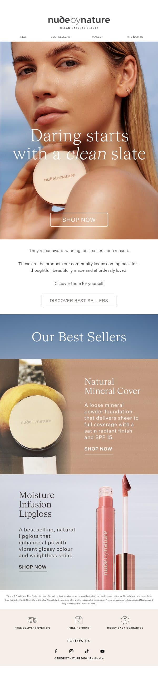 Dare To Go Nude email from Nude by Nature screenshot