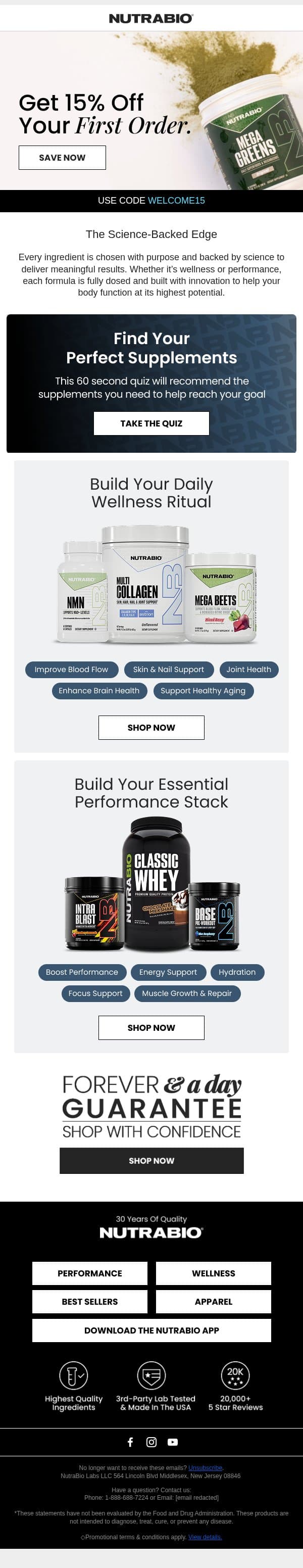 Your first order code is about to expire! 🚨 email from NutraBio screenshot