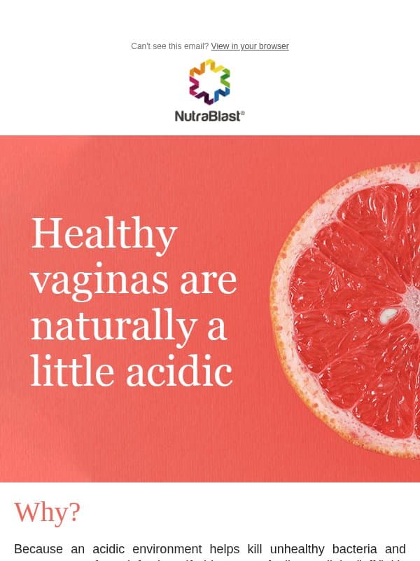 Vaginal pH? What’s Healthy & What’s Not email from NutraBlast