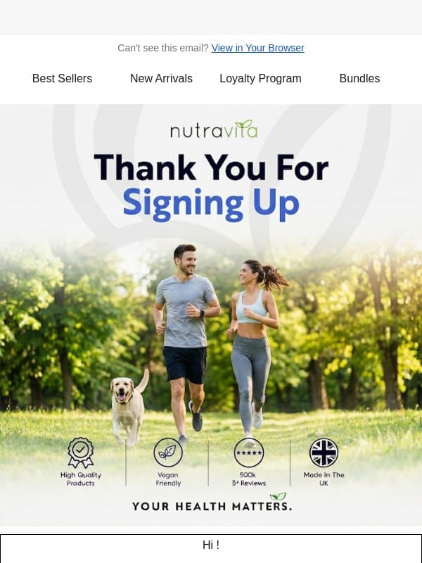 Unlock your early bird surprise now! email from Nutravita