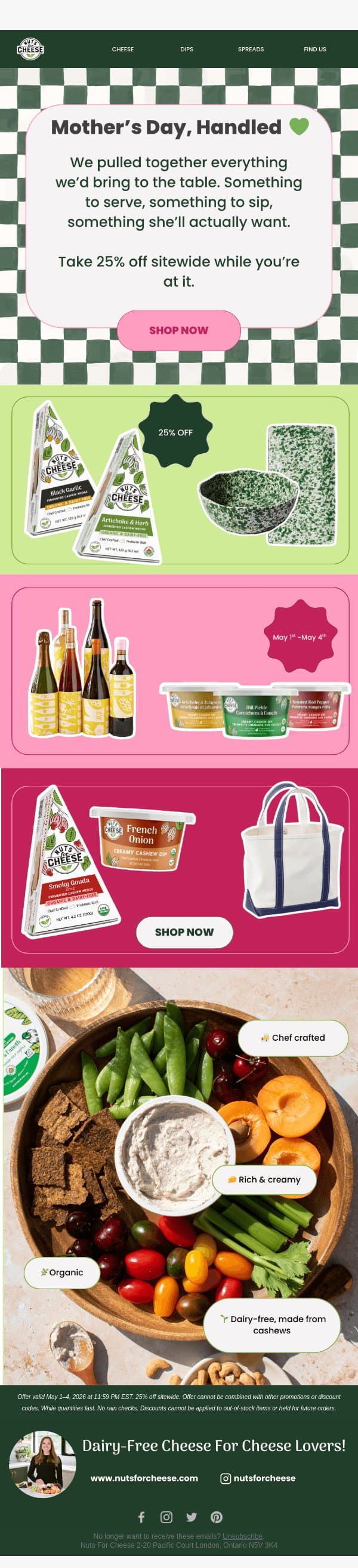 25% off, for the one who does it all email from Nuts for Cheese screenshot