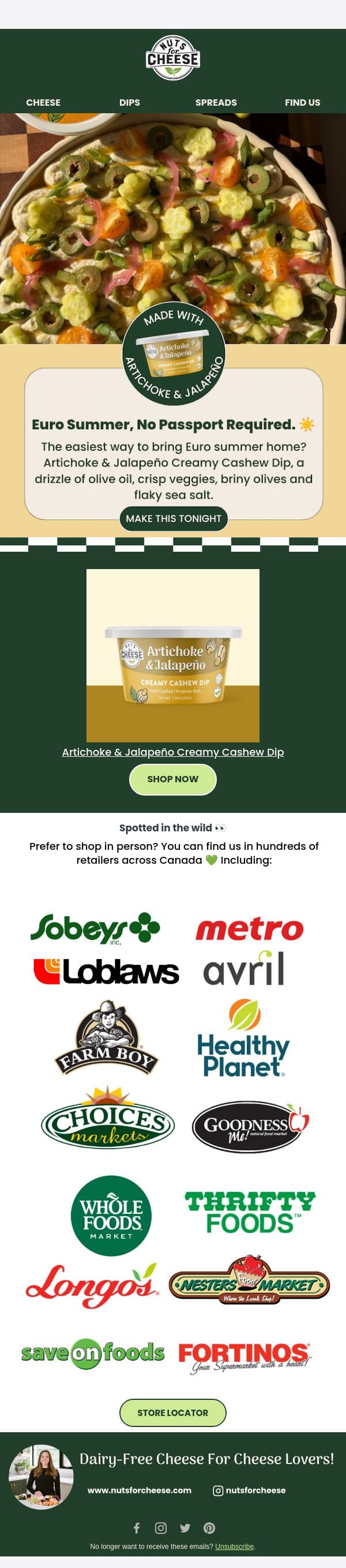 Chill Out with Our Summer Cheese Dips! email from Nuts for Cheese screenshot