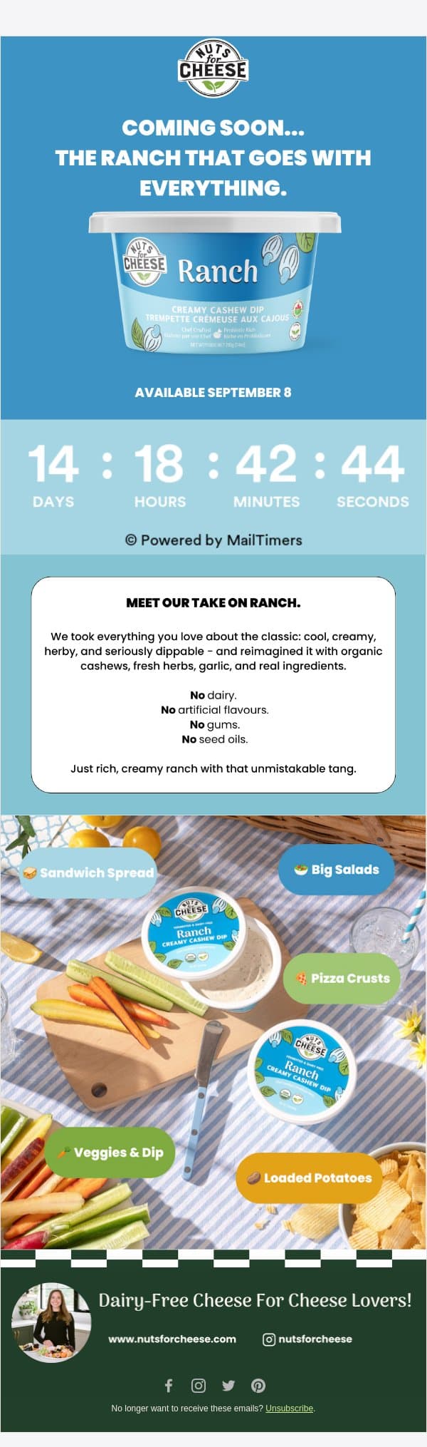 Say hello to...🩵 email from Nuts for Cheese screenshot