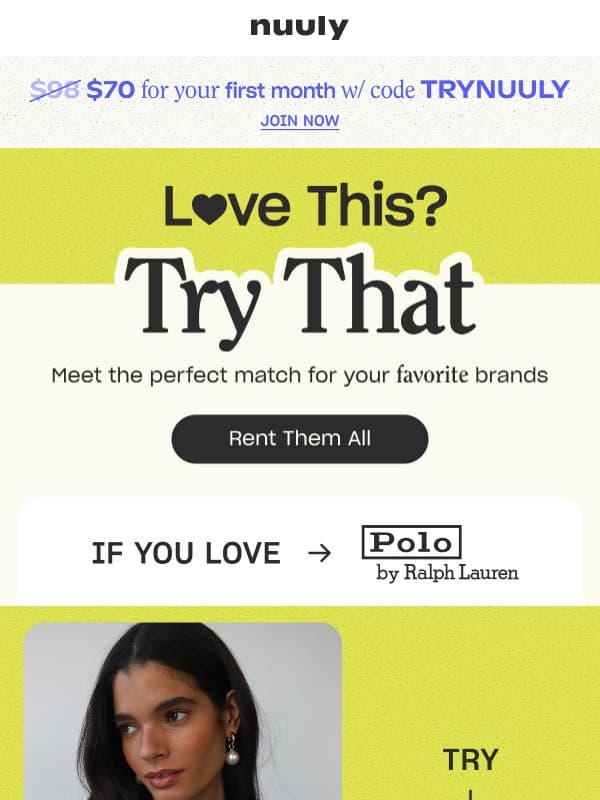 POLO, AGOLDE + MORE email from Nuuly