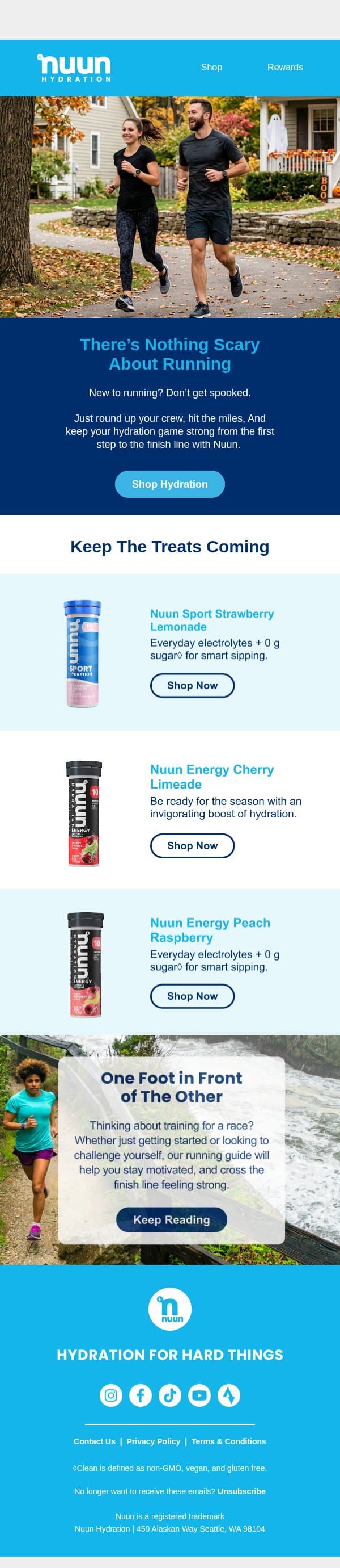 No Tricks, Just Treats email from Nuun screenshot