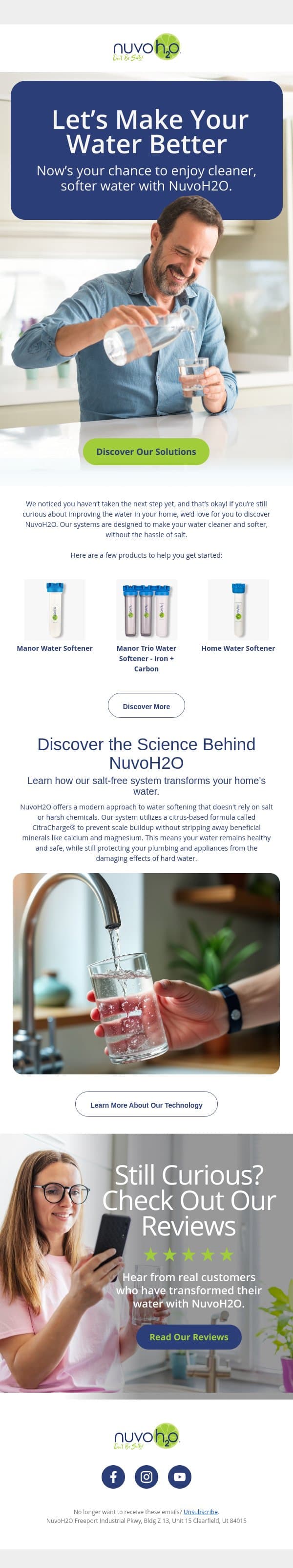 Is Hard Water Taking a Toll on Your Home? email from NuvoH2O screenshot
