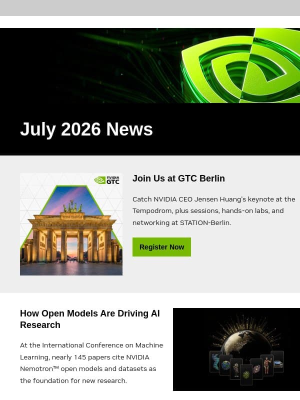Your July AI newsletter from NVIDIA email from NVIDIA Healthcare