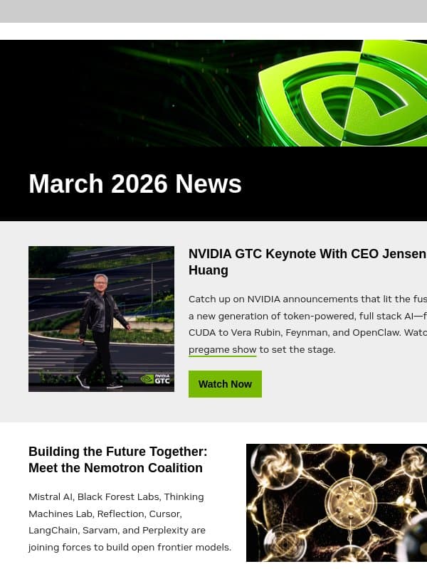 The biggest moments from GTC, on-demand email from NVIDIA Healthcare