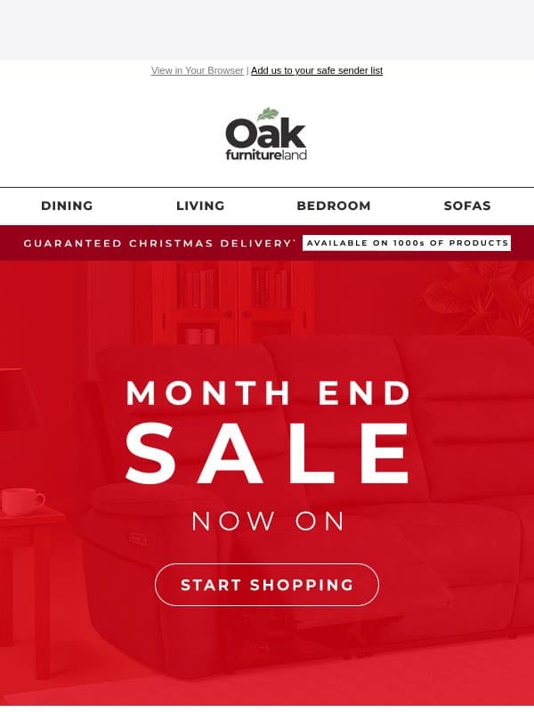 Your home deserves this glow up ✨ email from Oak Furniture Land