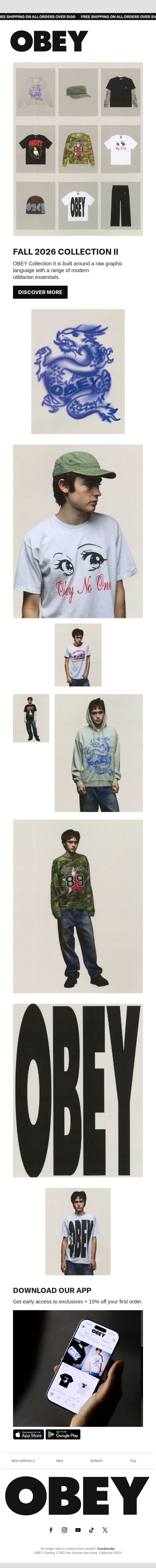 OBEY Collection II email from OBEY Clothing screenshot