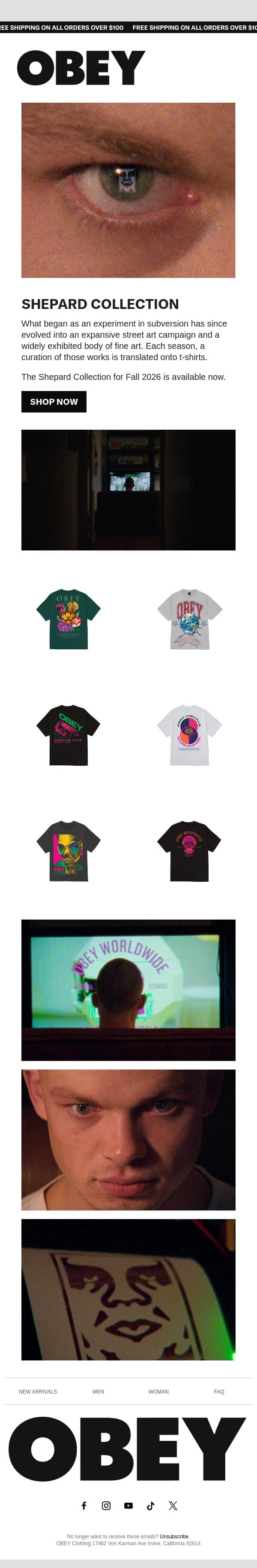 Shepard Collection: Fall Must Haves email from OBEY Clothing screenshot