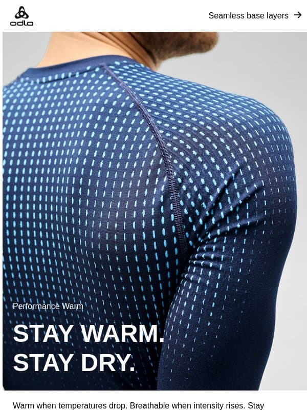 Lightweight warmth for winter pursuits email from Odlo