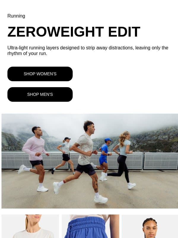Zero weight. Full motion. email from Odlo