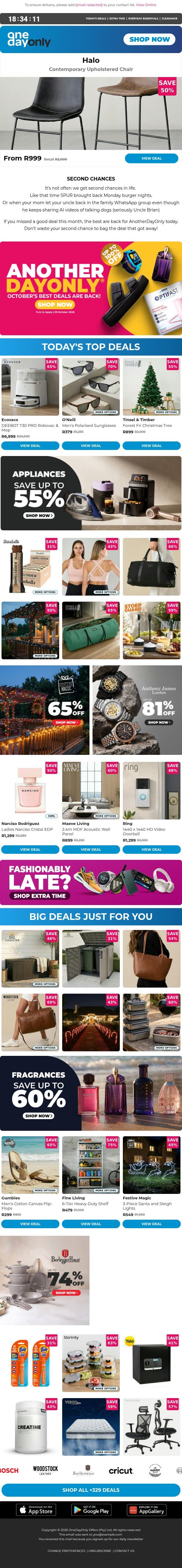 Score up to 100% OFF for AnotherDayOnly! ✨ email from Odo screenshot