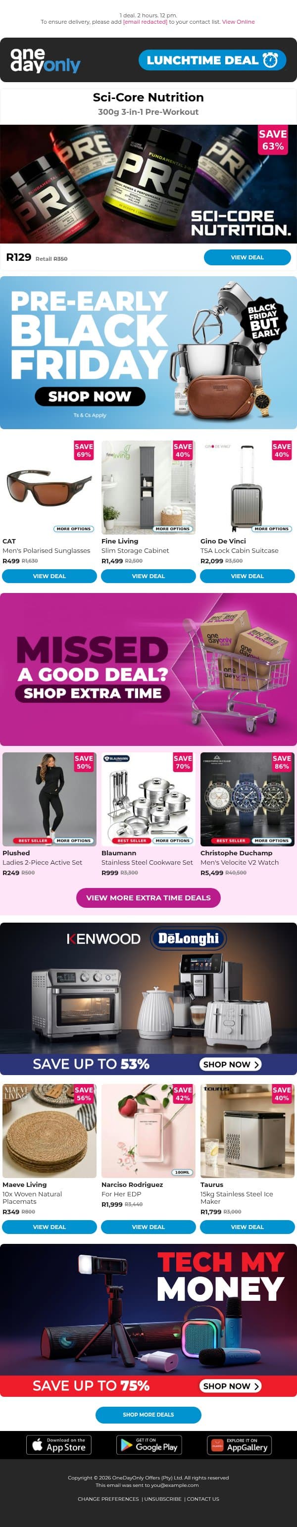 63% OFF? Pumped! 💪 email from Odo screenshot