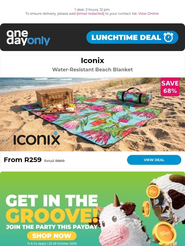 68% OFF? Water you waiting for? 🏖️ email from Odo