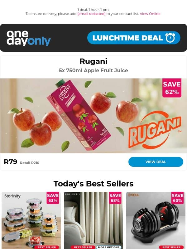 62% OFF? That’s a juicy saving! 🍎 email from Odo