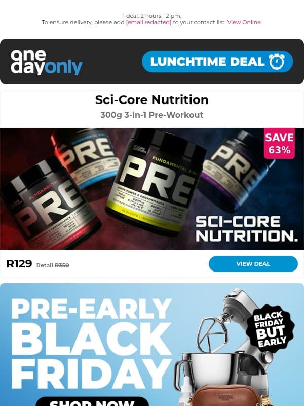 63% OFF? Pumped! ๐ช email from Odo