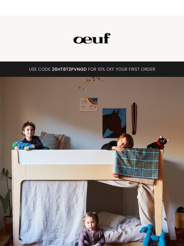 Your discount expires in just a few hours! email from Oeuf