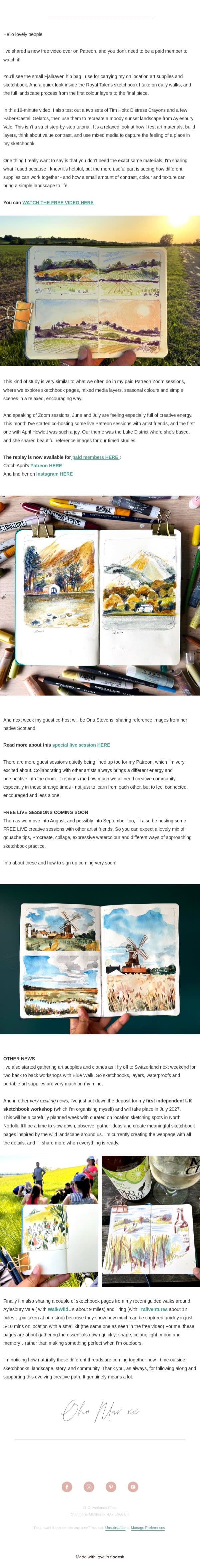 New free video: art supplies and sunset landscape email from Ohn Mar Win screenshot
