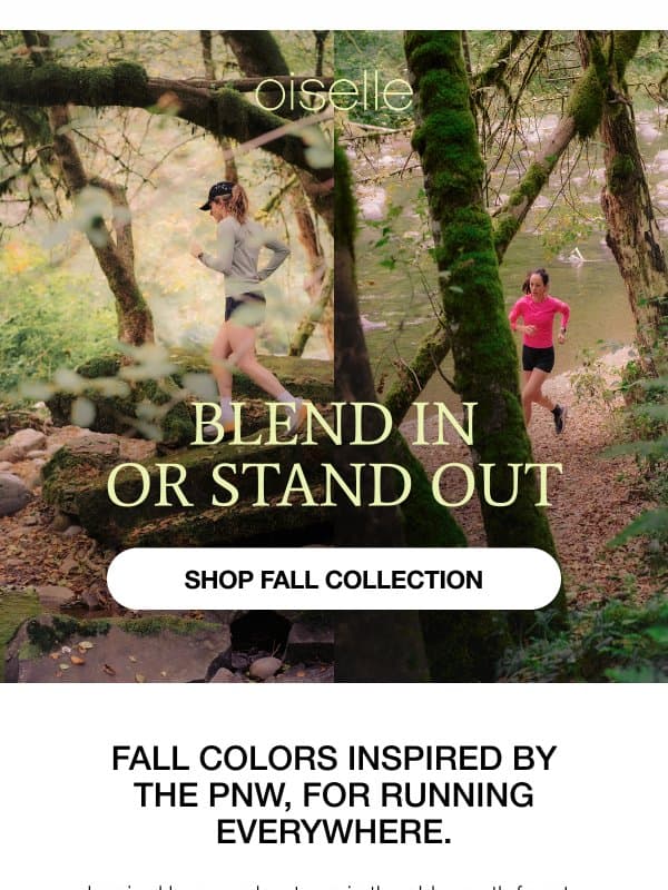 Why touch grass when you could rip dirt? email from Oiselle