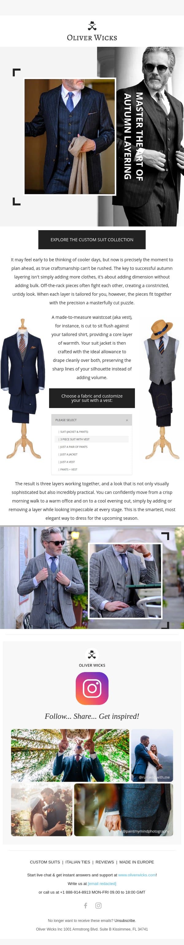 Unlock Tailored Layering Essentials email from Oliver Wicks screenshot