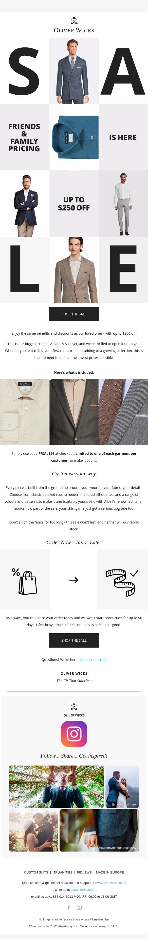 You're on the list: Friends & Family pricing starts now email from Oliver Wicks screenshot