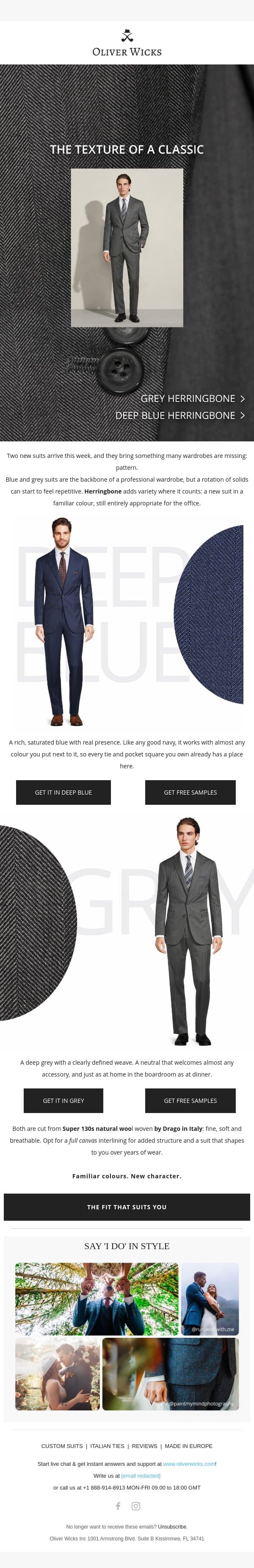 Herringbone, in the colours you wear most email from Oliver Wicks screenshot