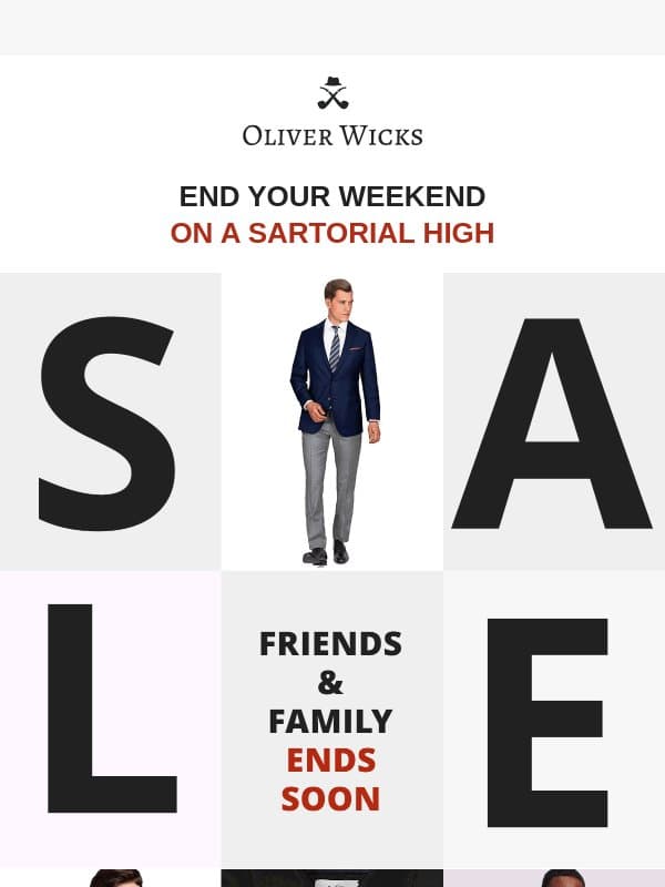 End your weekend on a high - sale ends tomorrow email from Oliver Wicks