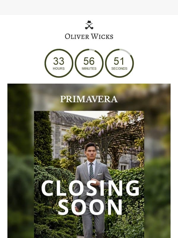The sale ends tomorrow email from Oliver Wicks