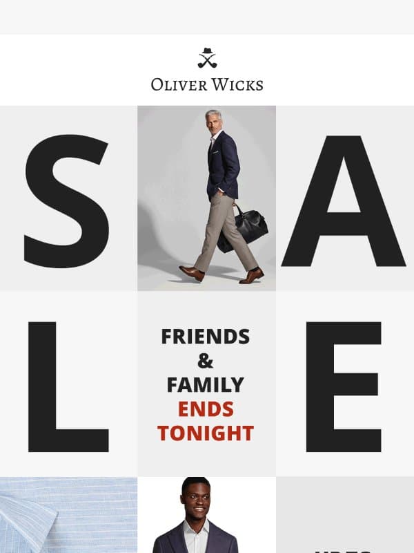 This is it - sale ends tonight email from Oliver Wicks