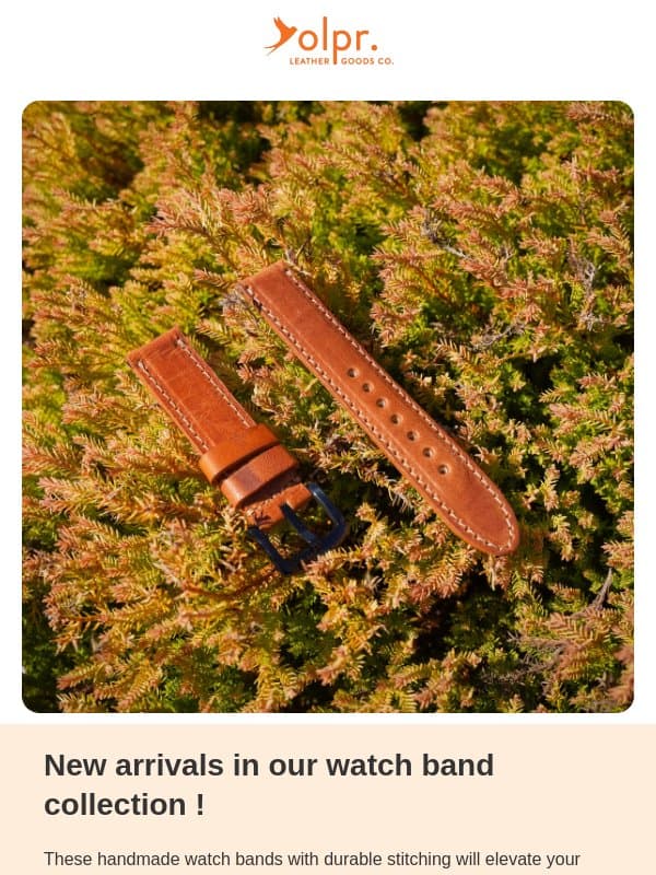 Meet Our New Horween & Italian Leather Watch Bands ! email from OLPR