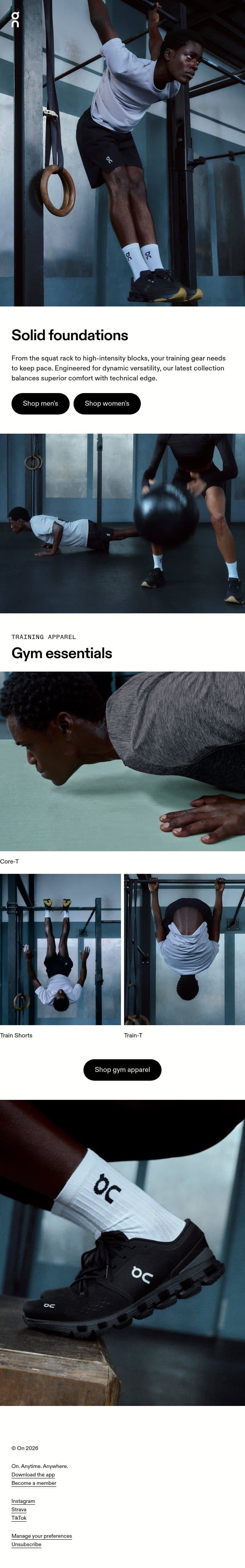 ☁️ Build your gym kit email from On Running screenshot