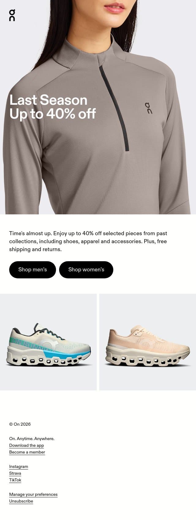 ☁️ Last call for Last Season email from On Running screenshot