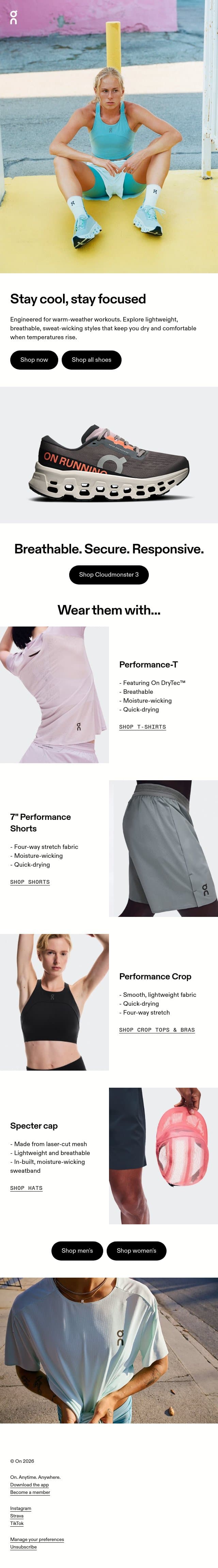 ☁️ For your warmest workouts email from On Running screenshot