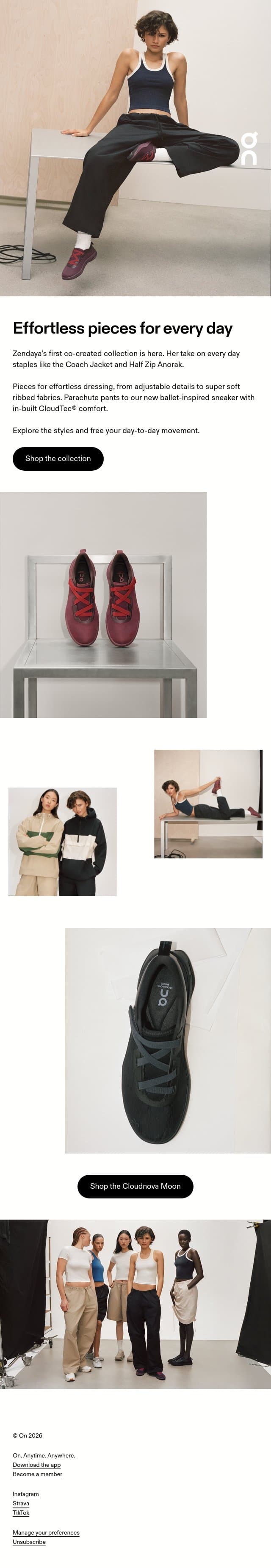 ☁️ Zendaya’s co-created collection is here email from On Running screenshot